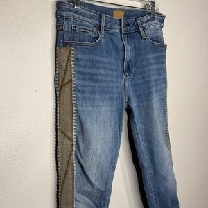 Driftwood Jackie High Rise tan suede stripe 27